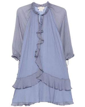 iBlues Ruffled Tiered Mini Dress - Blue