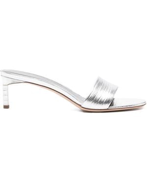 Tom Ford Metallic-Finish Leather Sandals - White