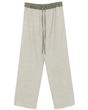 SONIA CARRASCO Drawstring Elasticated-Waist Trousers - White