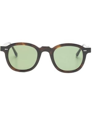 Lesca Ando Round-Frame Sunglasses - Green