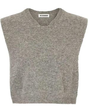 Jil Sander V-Neck Vest - Grey