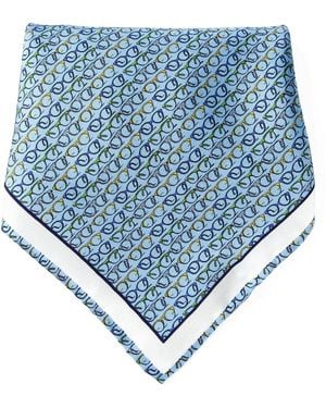 Fefe Glasses Print Pocket Square - Blue