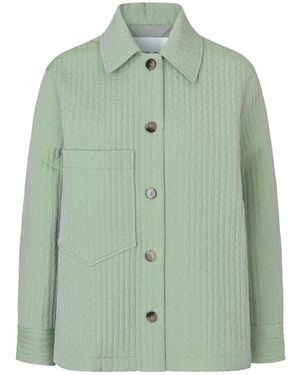 Samsøe & Samsøe Quilted-Texture Patch-Pocket Jacket - Green