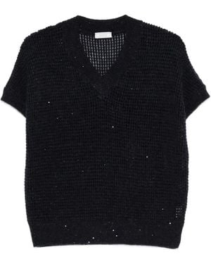 Peserico Jersey Con Lentejuelas - Negro