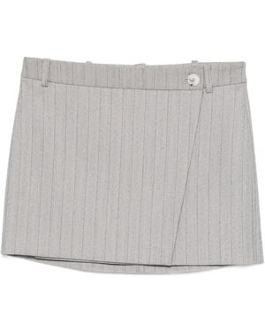 Patrizia Pepe Striped Mini Skirt - Gray