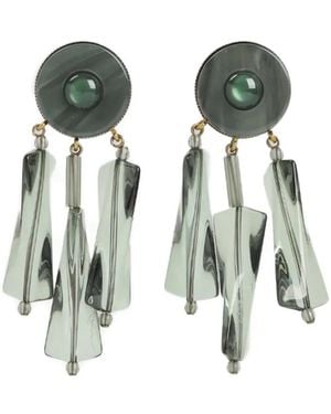 Giorgio Armani Runde Ohrclips mit Anhänger - Grün