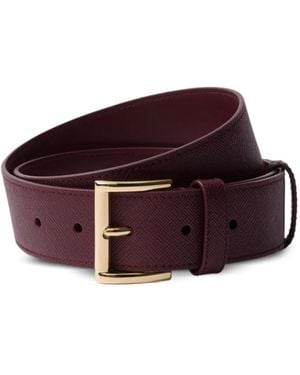Prada Saffiano Leather Belt - Purple