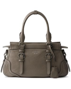 Prada Grand Sac À Main En Cuir - Grey