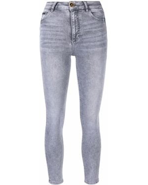 Philipp Plein Skinny Cropped Faded Jeans - Multicolor
