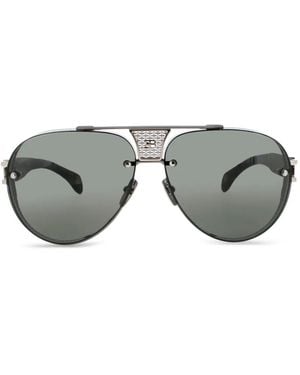 Bugatti Pilot-Frame Logo-Plaque Sunglasses - Gray