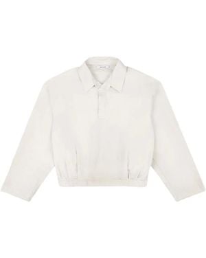 Entire studios Ana Cropped Poplin Overshirt - White