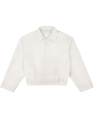 Entire studios Ana Cropped Poplin Overshirt - White