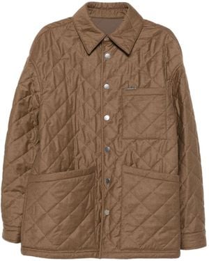 Ferragamo Quilted Diamond-Pattern Jacket - Brown