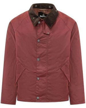 Barbour Transport Waxed Jacket - Red