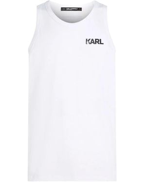 KARL LAGERFELD Karl-Print Beach Tank Top - White