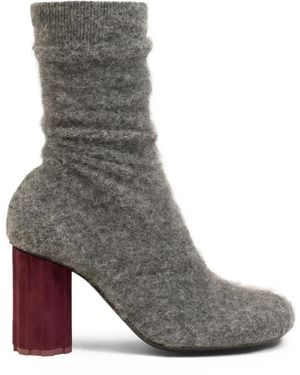 Ami Paris 120Mm Piano Ankle Boots - Grey