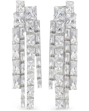 Self-Portrait Rectangular Cascade Earrings - White
