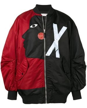 Faith Connexion Contrasting Face Bomber Jacket - Red