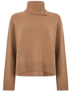 Vince High-Neck Wool Sweater - Brown