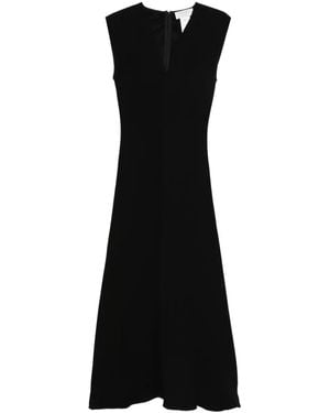 Sportmax Long Dress With V-Neck - Black