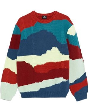 Paul Smith Mountains アブストラクトパターン セーター - レッド