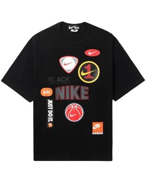 COMME DES GARÇON BLACK Logo-Print Cotton T-Shirt - Black