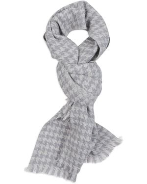 Altea Houndstooth-Pattern Scarf - Gray