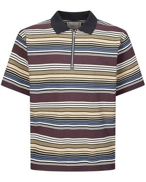 Sacai Polo con rayas horizontales - Gris
