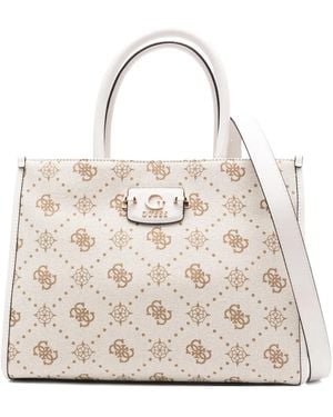 Guess Logo-Plaque Tote Bag - Natural