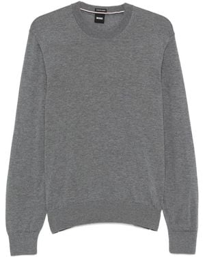 BOSS Crew-Neck Long-Sleeve Sweater - Grey