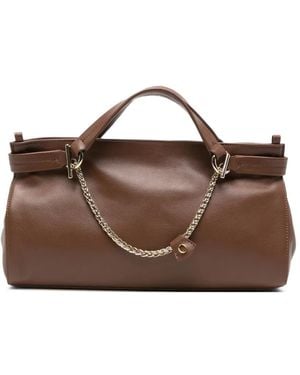 Orciani Sac Porté Épaule En Cuir À Détail De Chaîne - Brown