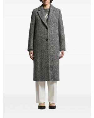 Peserico Herringbone-Pattern Notched-Lapels Coat - Grey