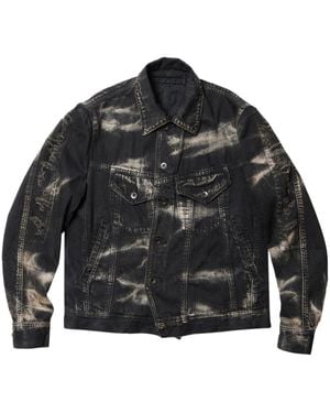 Julius Bleach-Wash Denim Jacket - Black