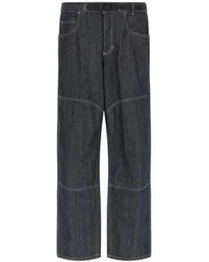 Gramicci Double-Knee Belt Jeans - Grey