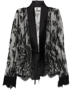 Marc Le Bihan Jacke mit Schnürung - Schwarz