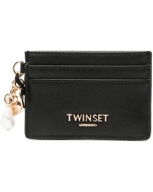 Twinset Faux-Pearl Charm Card Holder - Black
