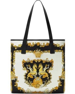 Versace Coral Theatre La Medusa Tote Bag aus Canvas - Schwarz