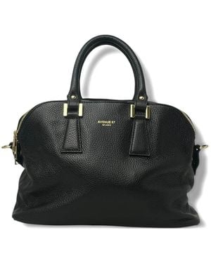 Avenue Grained-Leather Tote Bag - Black