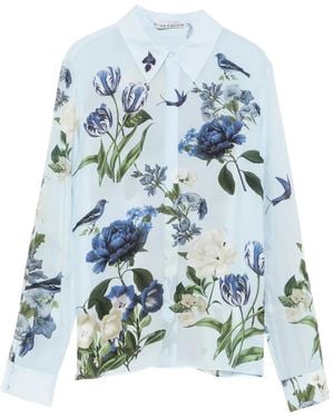 Alice + Olivia Camicia Di Seta Stampata - Blu