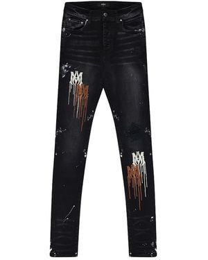 Amiri Paint-Drip Jeans - Black