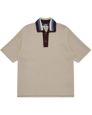 Junya Watanabe Crochet-Collar Polo Shirt - Natural