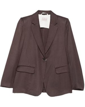 Marella Single-Breasted Blazer - Brown
