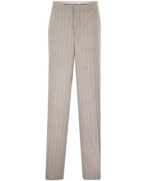 Tagliatore Adima Pinstripe Trousers - Grey
