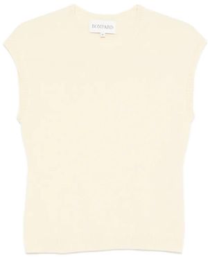 Bompard Ribbed Short-Sleeved Jumper - White