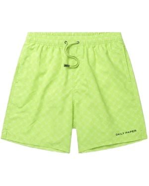 Daily Paper Drawstring-Waist Swim Shorts - Green