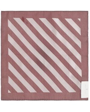 Brunello Cucinelli Einstecktuch Aus Seide Mit Diagonalen Streifen - Pink