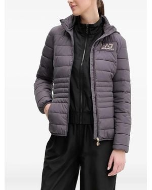 EA7 Quilted Logo-Detail Jacket - Black