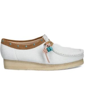 Clarks Wallabee Bead-Embellished Derby Shoes - White