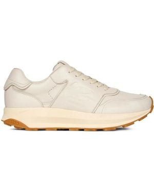Etro Pegaso Leather Trainers - White
