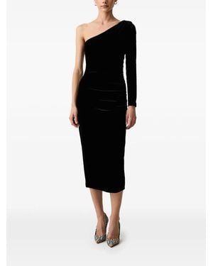 ARMANI EXCHANGE Robe En Velours À Une Épaule - Black